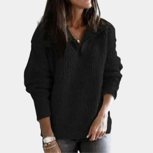 Chic Comfort Sweater med halv lynlås til kvinder