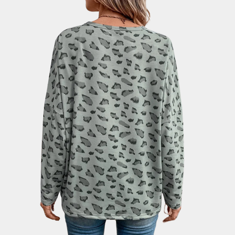 Overdimensioneret sweatshirt med leopardprint
