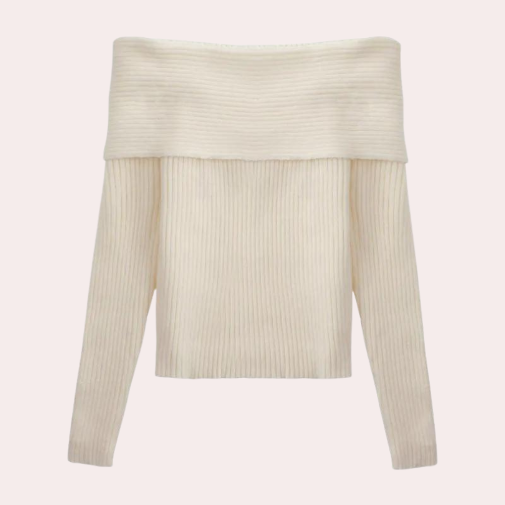 Strikket sweater uden skuldre