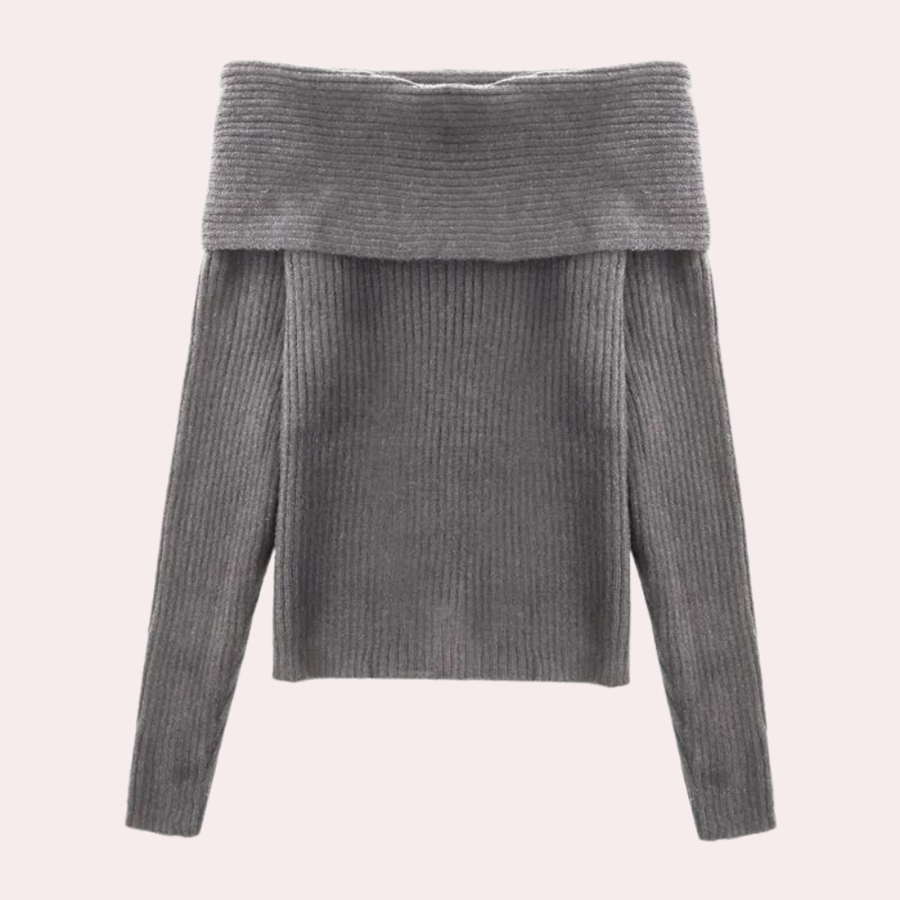 Strikket sweater uden skuldre