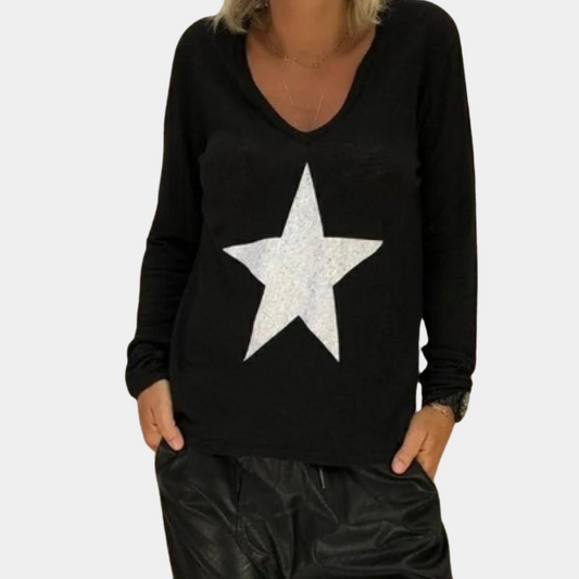 Hyggelig dame-trøje med v-hals