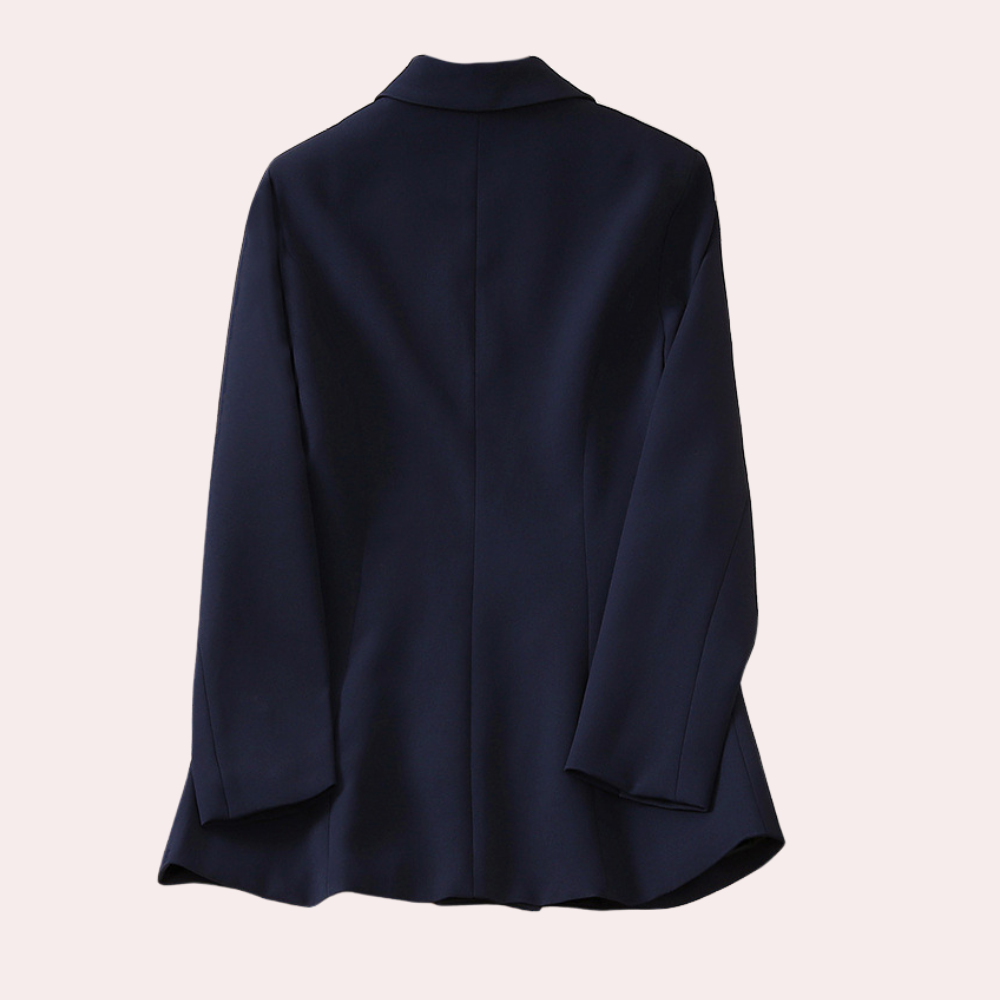 Dobbeltradet lang casual blazer til kvinder