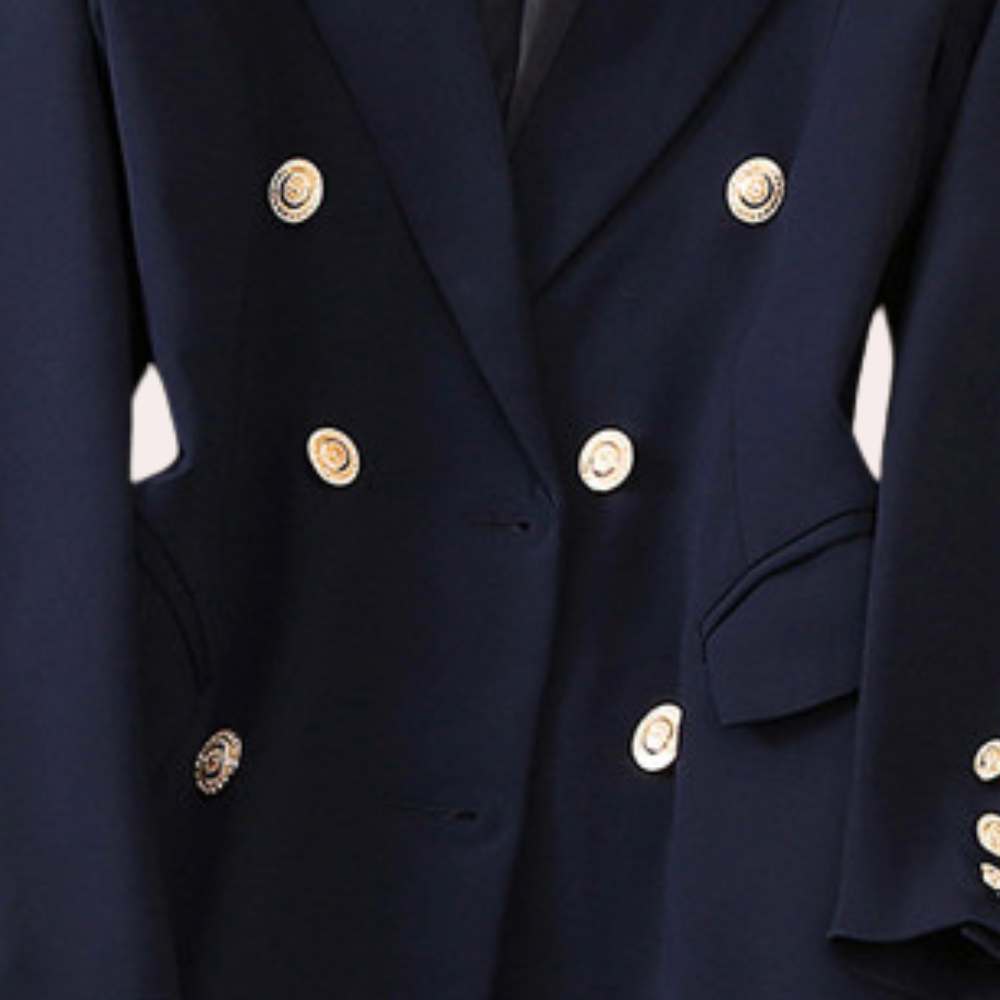 Dobbeltradet lang casual blazer til kvinder