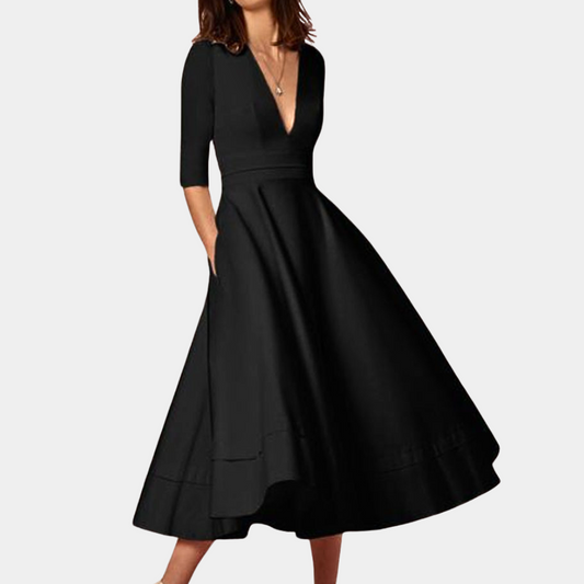 Elegant damekjole med v-udskæring
