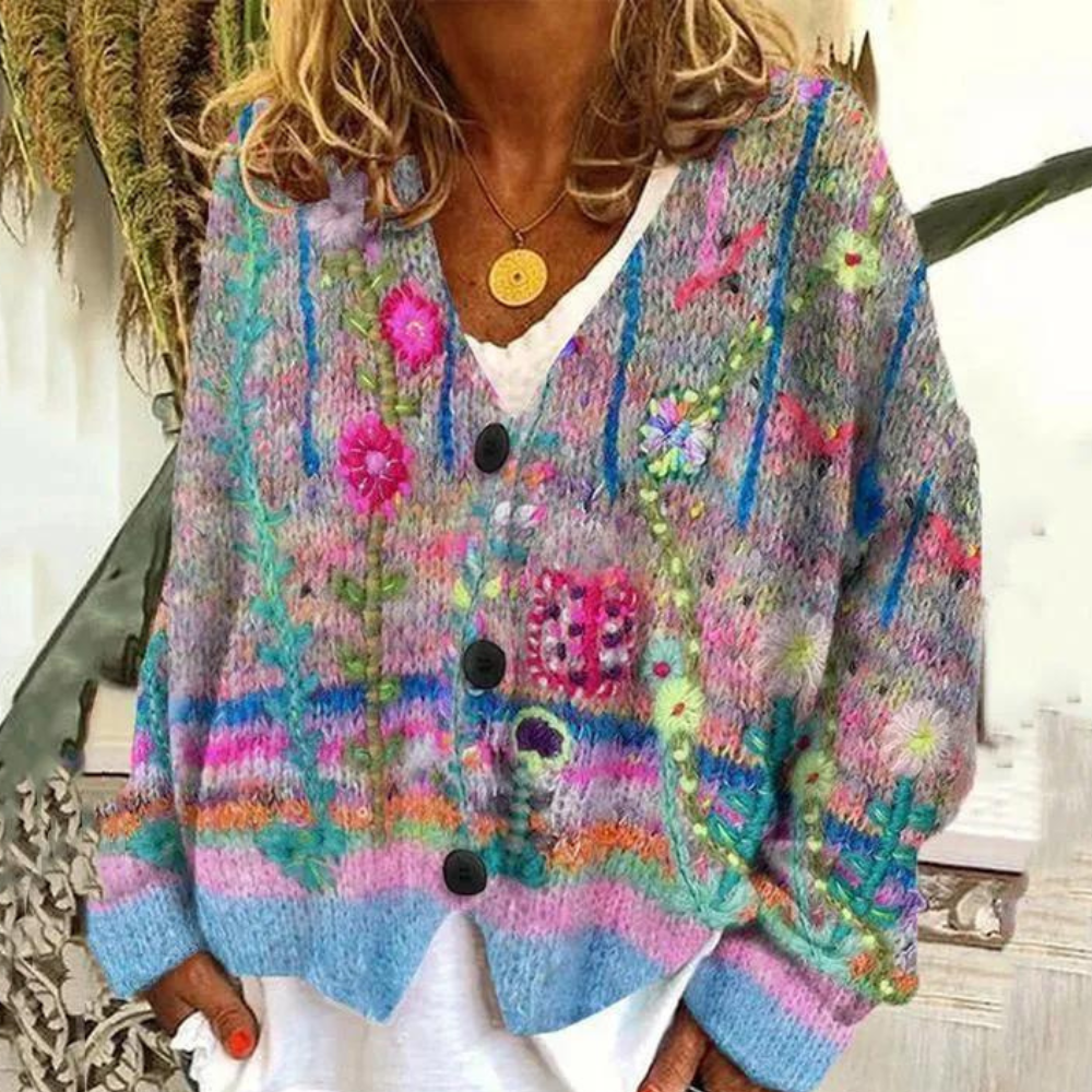 Stilfuld og farverig dametrøje