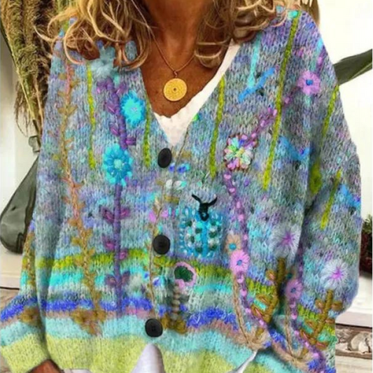 Stilfuld og farverig dametrøje