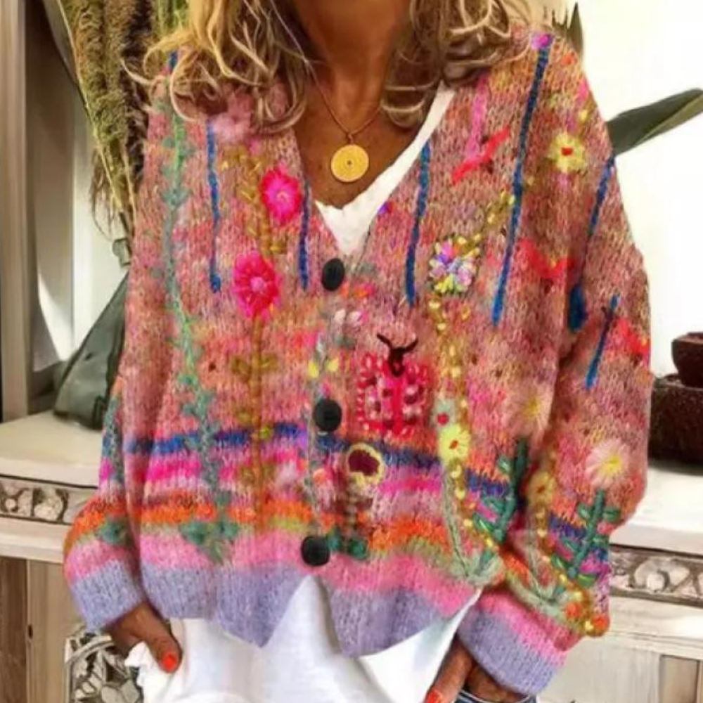 Stilfuld og farverig dametrøje