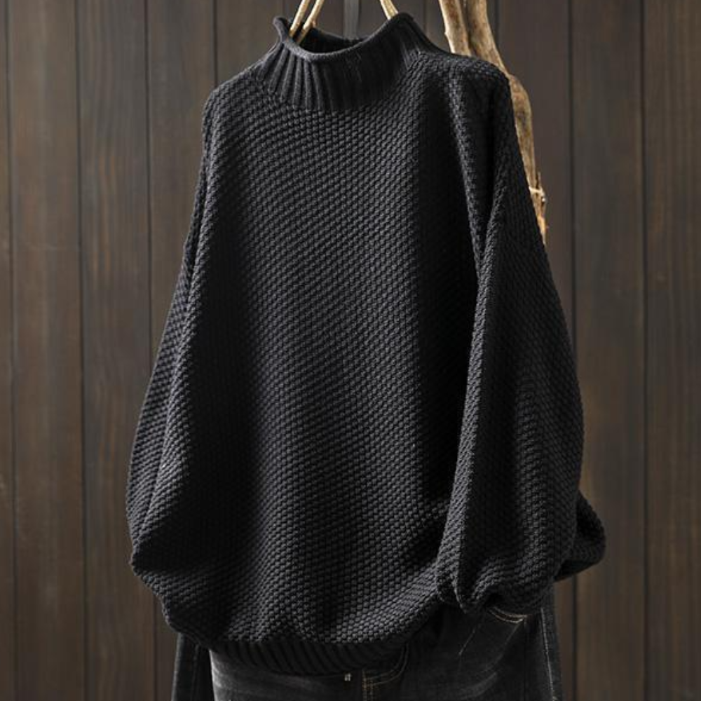 Elegant strikket sweater med rullekrave til kvinder