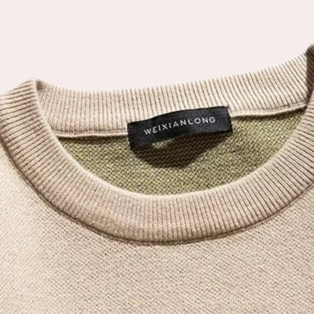 Strikket sweater med katteprint