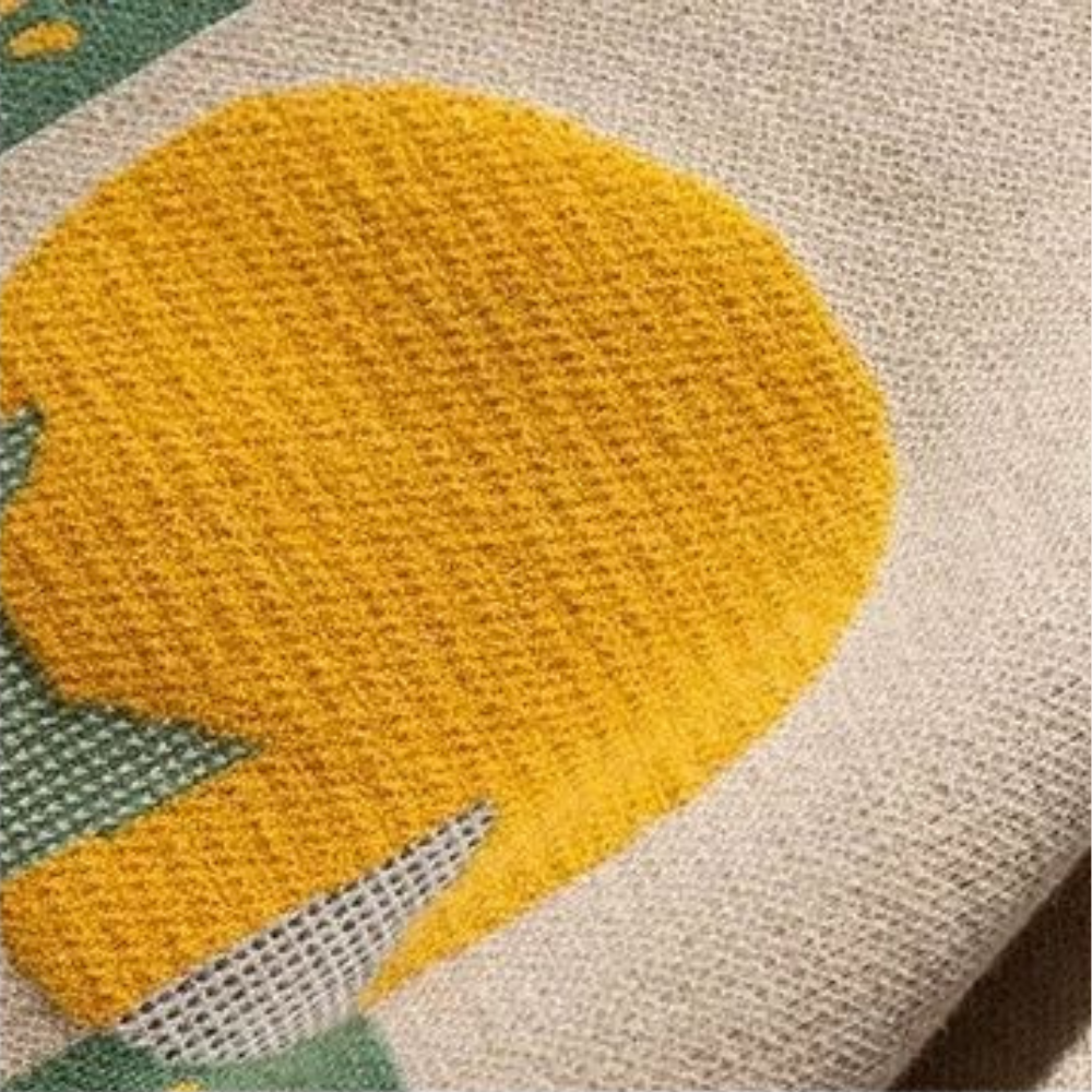 Strikket sweater med katteprint