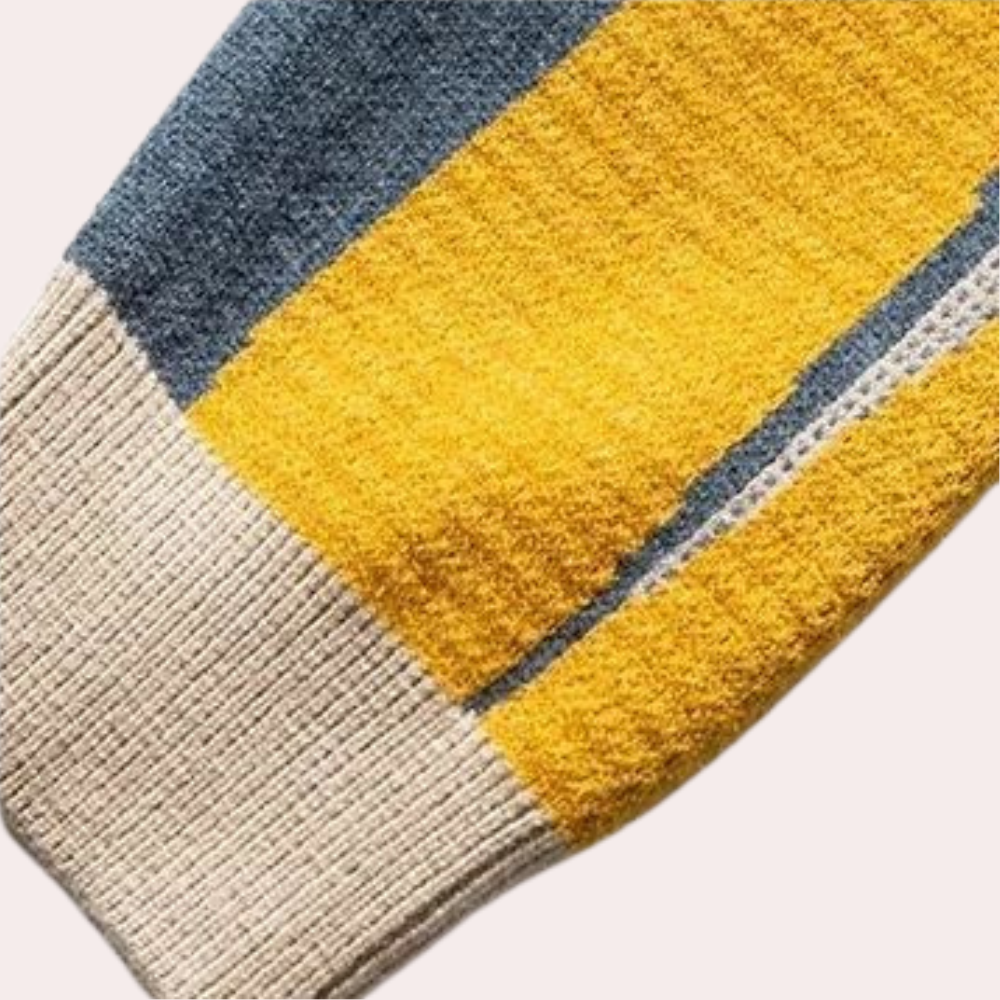 Strikket sweater med katteprint