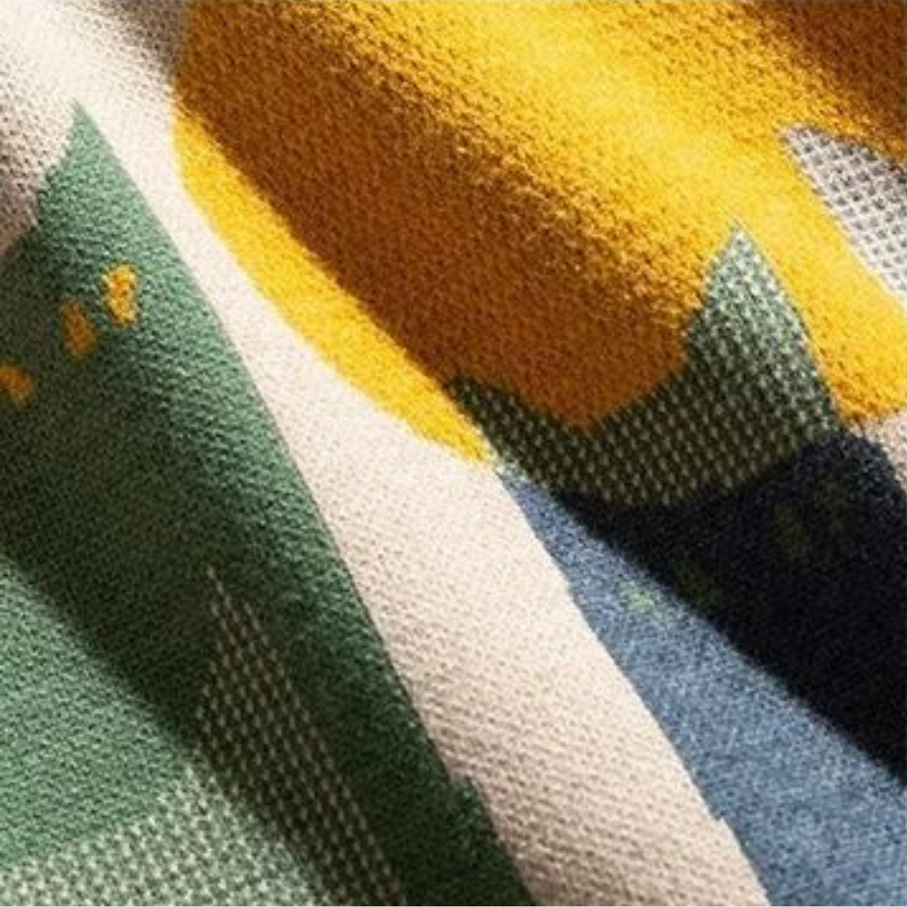 Strikket sweater med katteprint