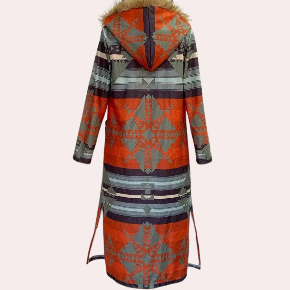 Retro langærmet pelsfrakke