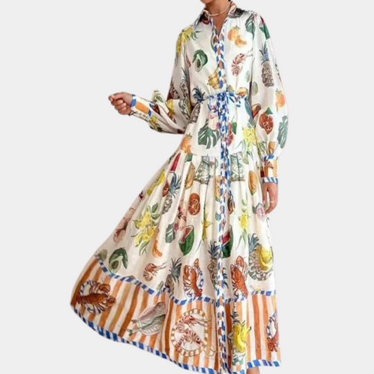 Elegant og farverig kjole til kvinder