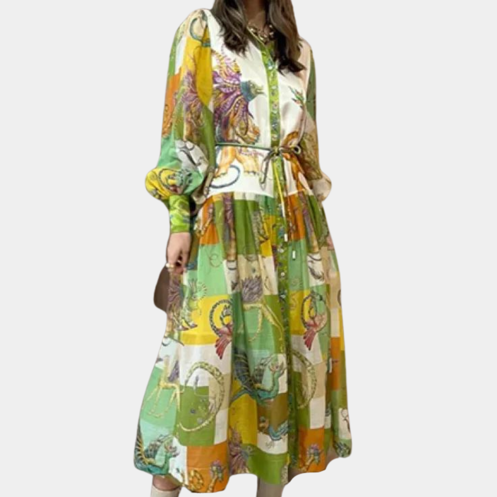 Elegant og farverig kjole til kvinder