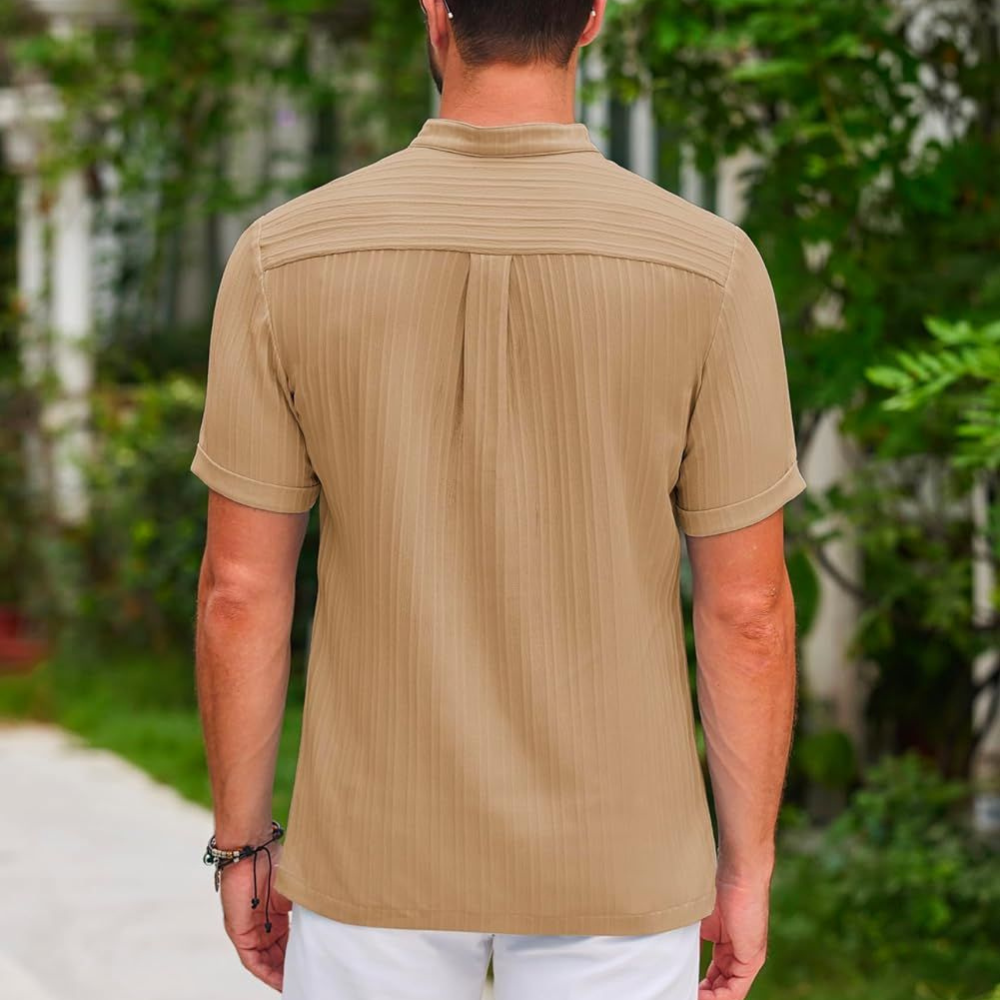Lodret poloshirt i bomuld til mænd