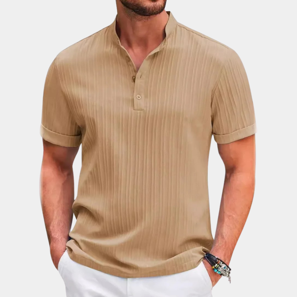Lodret poloshirt i bomuld til mænd