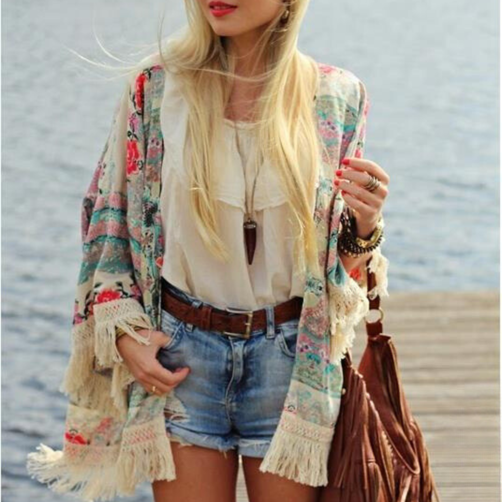 Blomsterprint Chiffon Cover Up