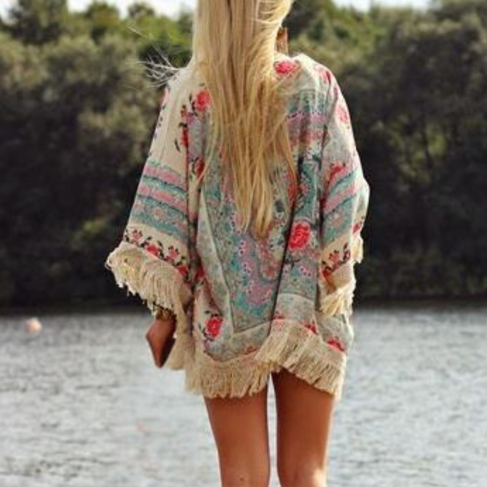 Blomsterprint Chiffon Cover Up