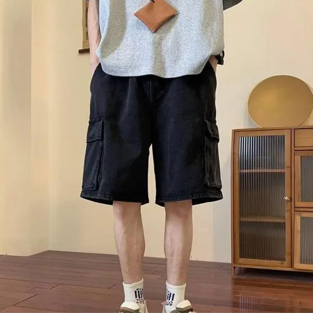 Løse denimshorts med store lommer