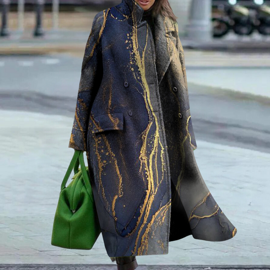 Elegant lang cardigan til damer i efterårsgaden