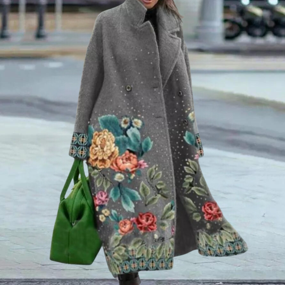 Elegant lang cardigan til damer i efterårsgaden