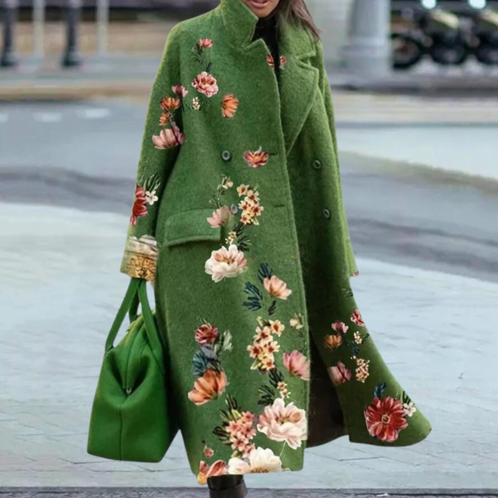 Elegant lang cardigan til damer i efterårsgaden