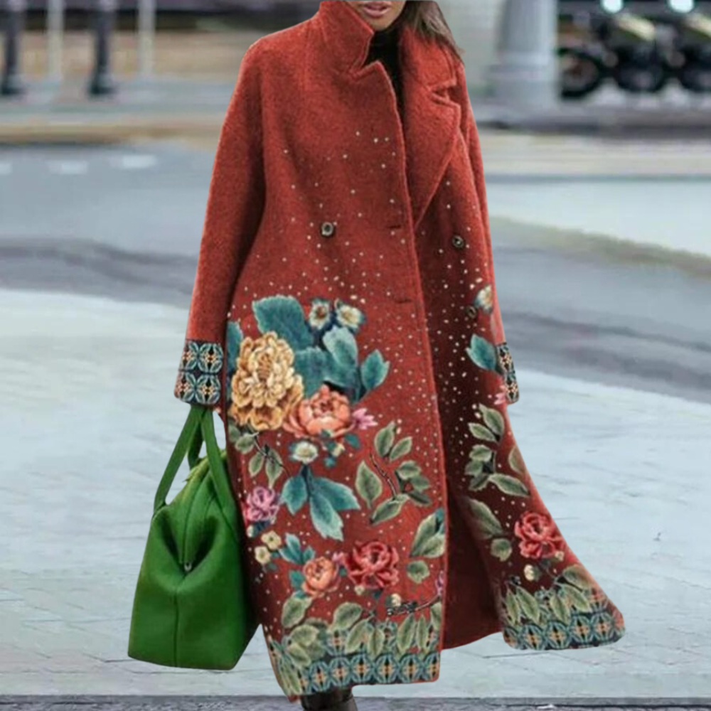 Elegant lang cardigan til damer i efterårsgaden
