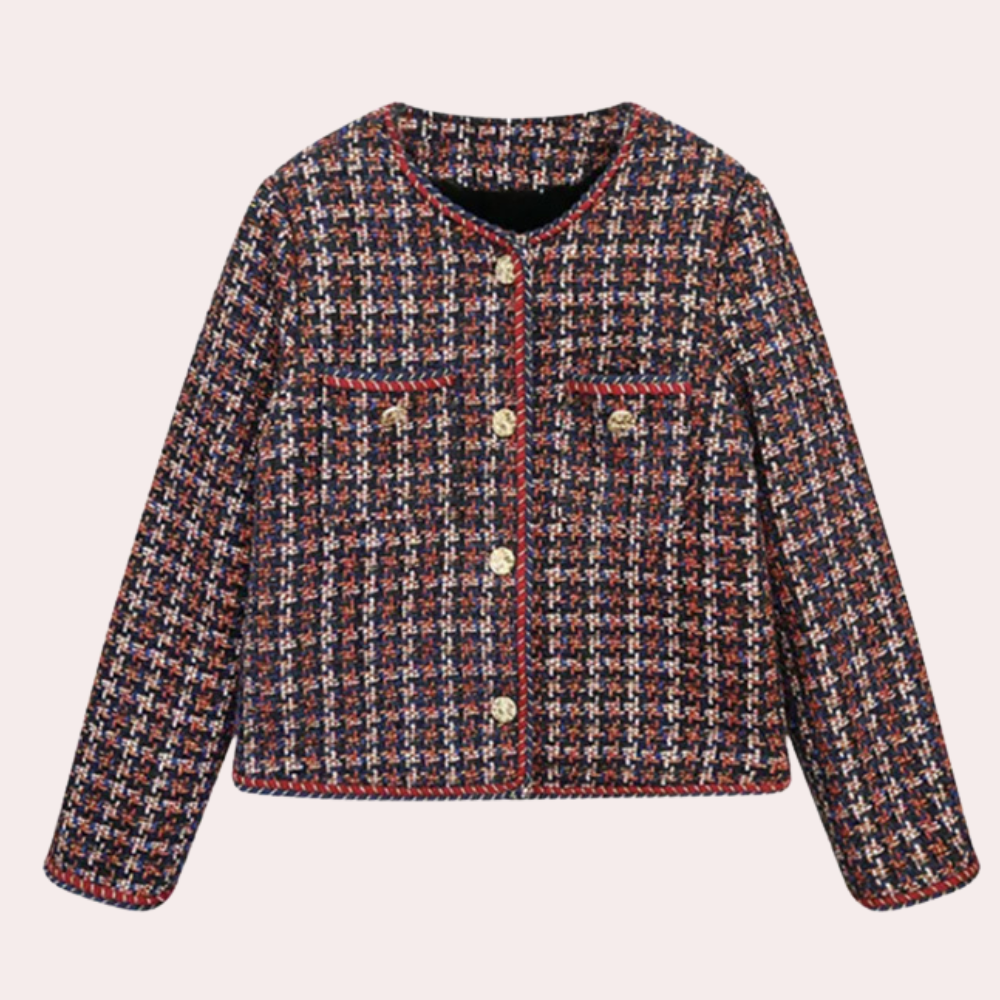 Vævet ternet blazer til kvinder