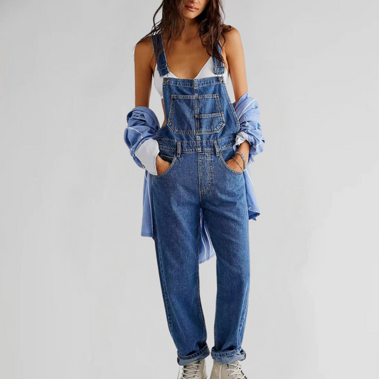 Behagelig denim-jumpsuit til kvinder