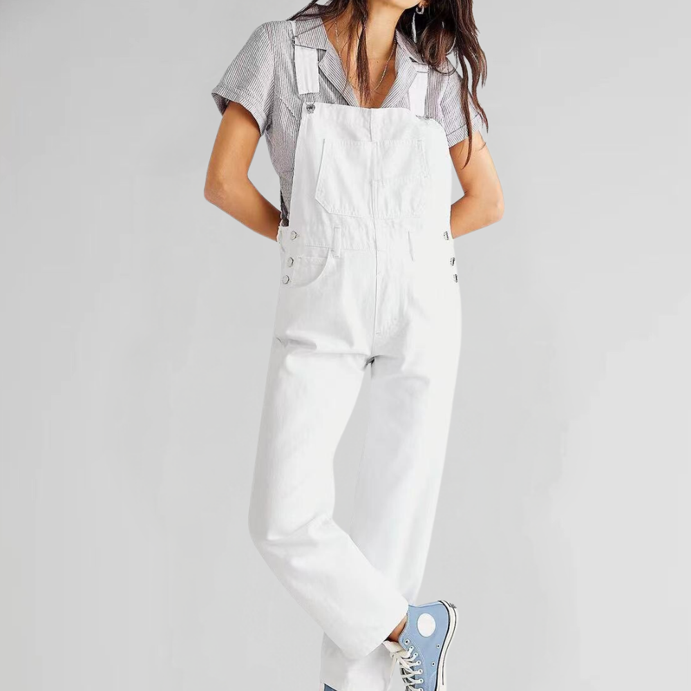 Behagelig denim-jumpsuit til kvinder