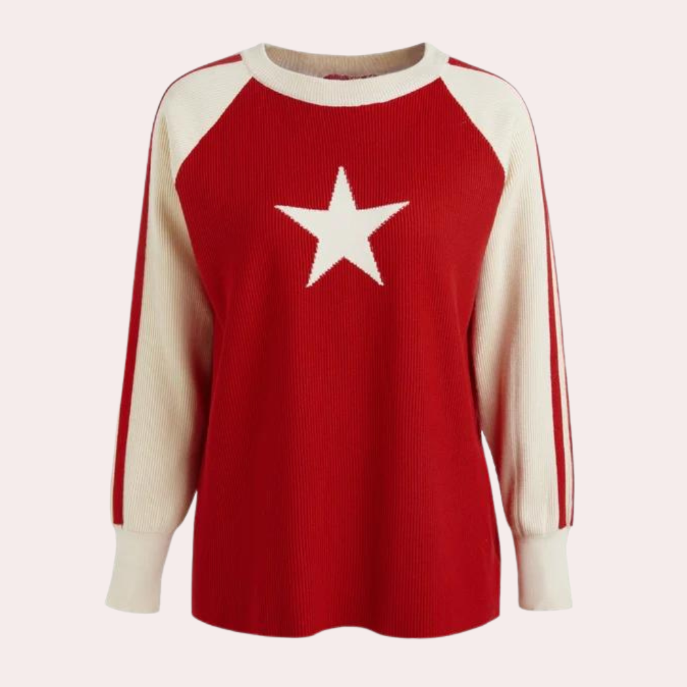 Trendy sweater med stjerneprint til kvinder