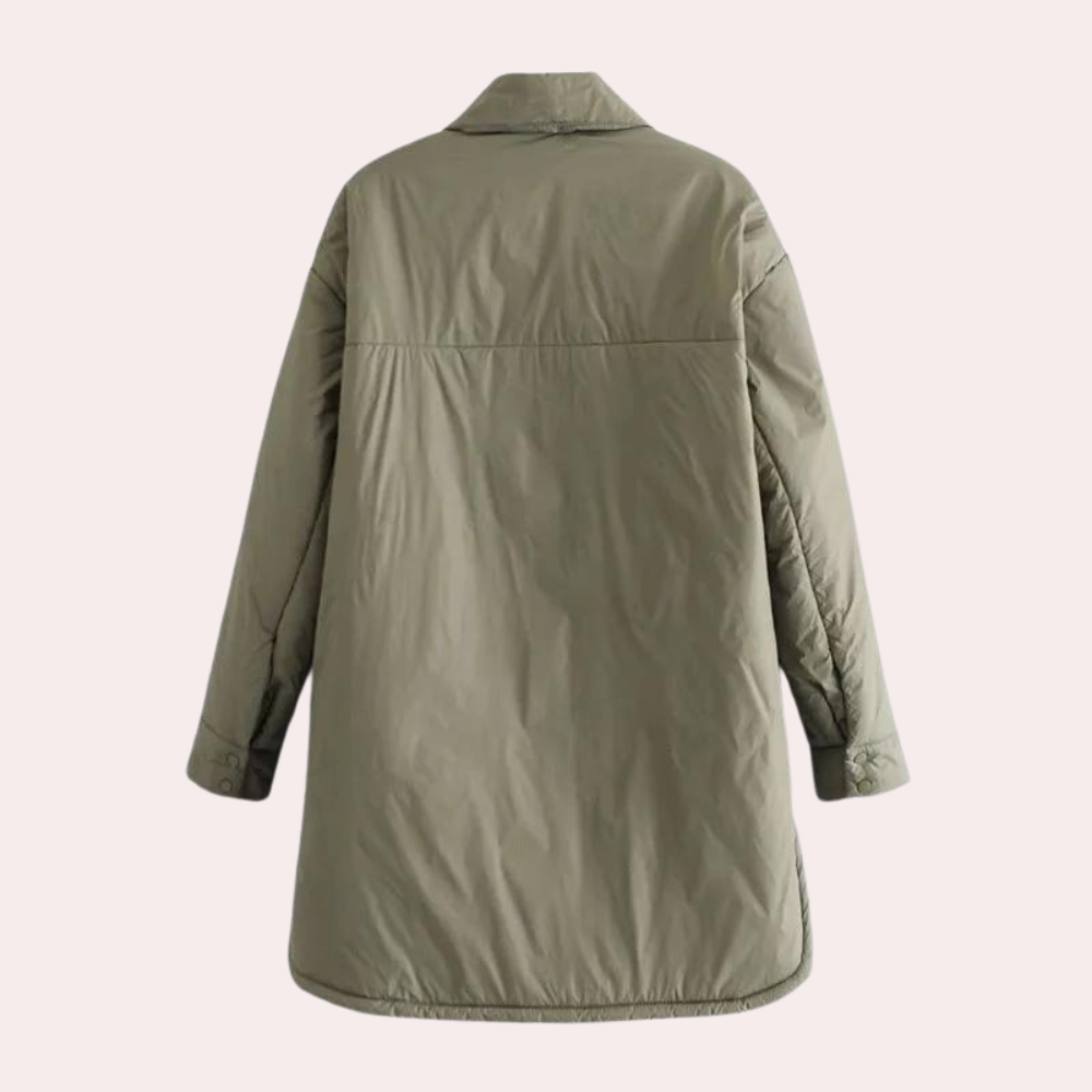 Termisk frakke med turn-down-krave