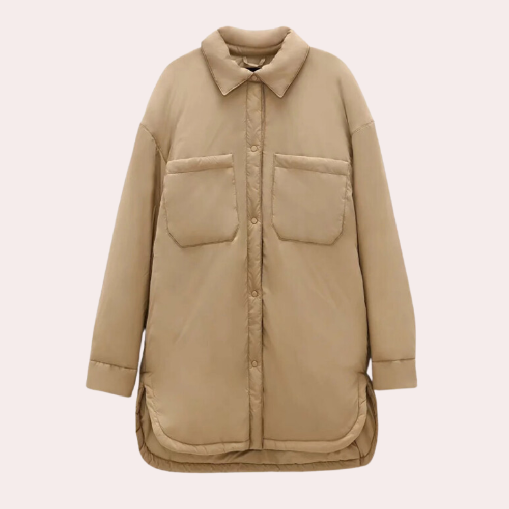 Termisk frakke med turn-down-krave