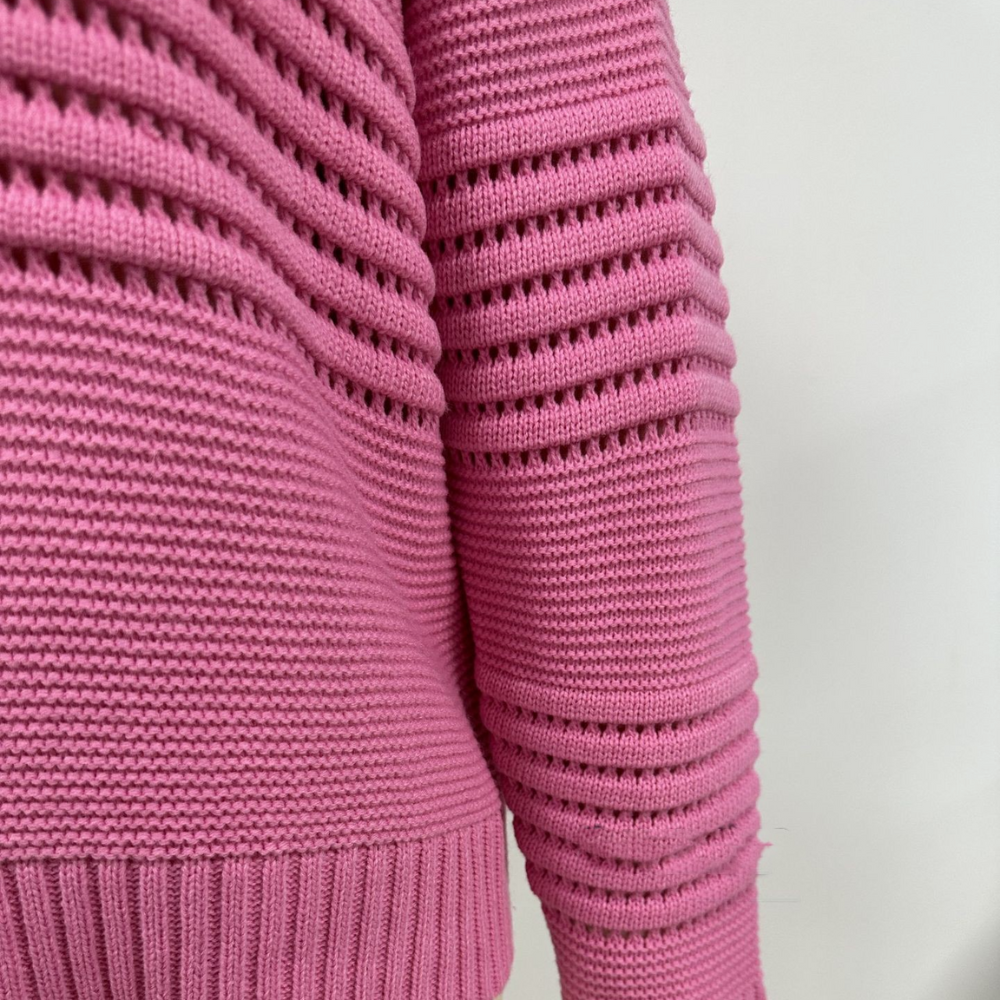 Langærmet sweater med lige linjer