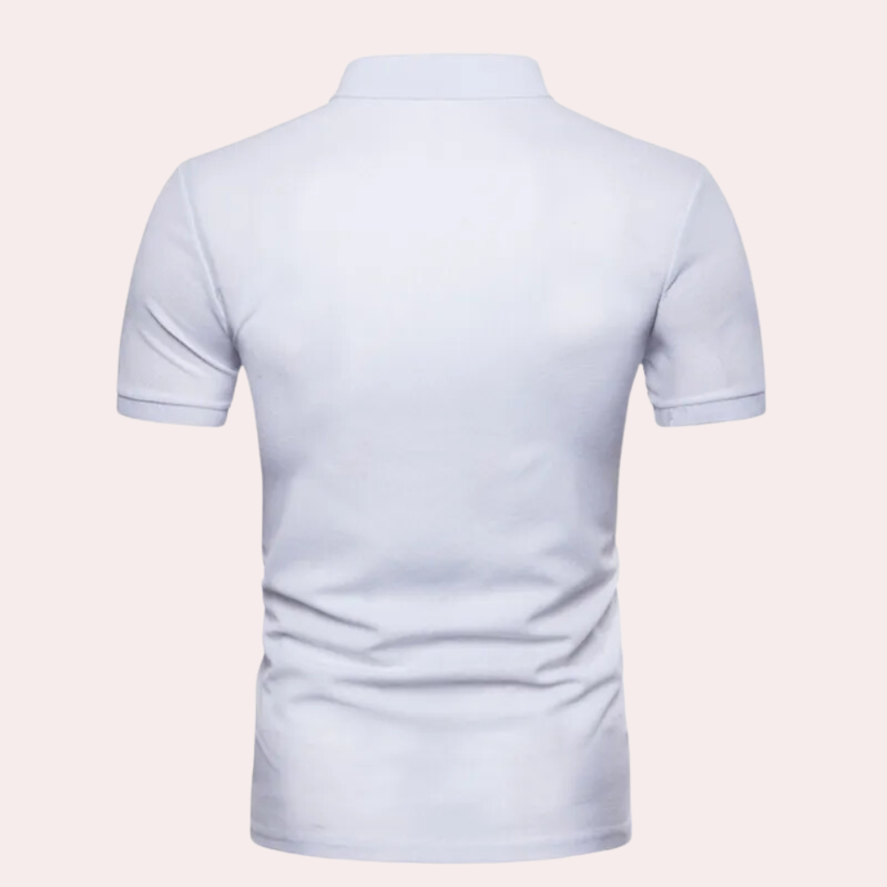 Poloshirt med geometrisk mønster i farver