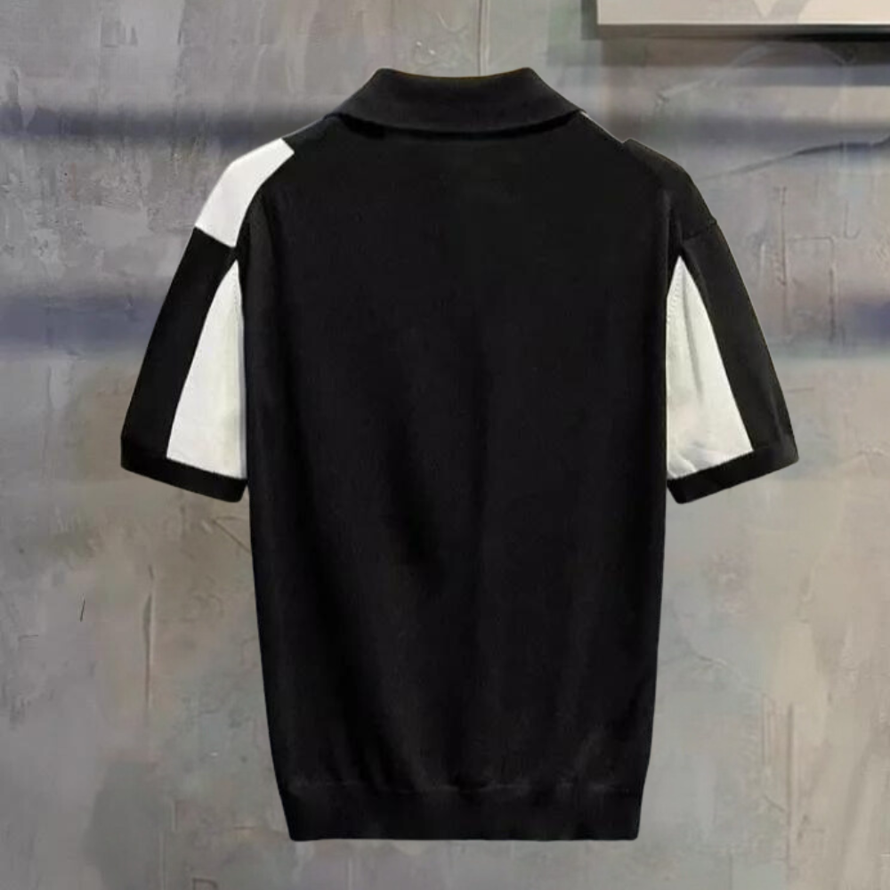 Poloshirt med lodret farve til mænd