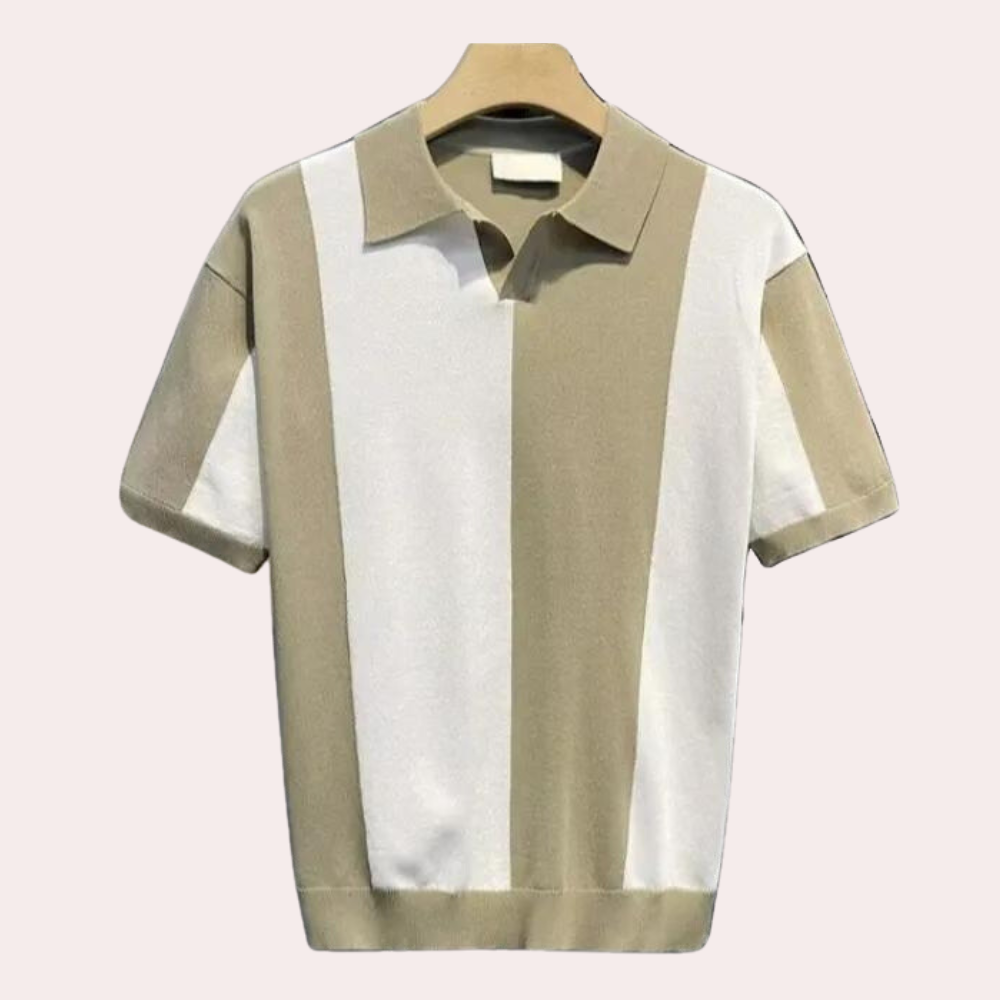 Poloshirt med lodret farve til mænd