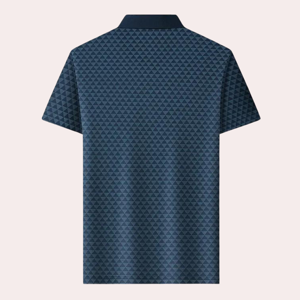 Poloshirt med geometrisk design til mænd