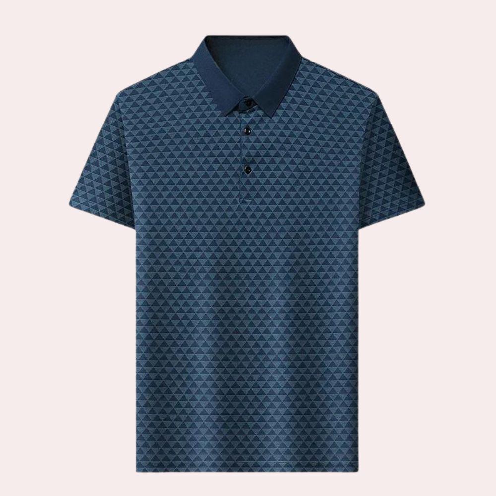 Poloshirt med geometrisk design til mænd