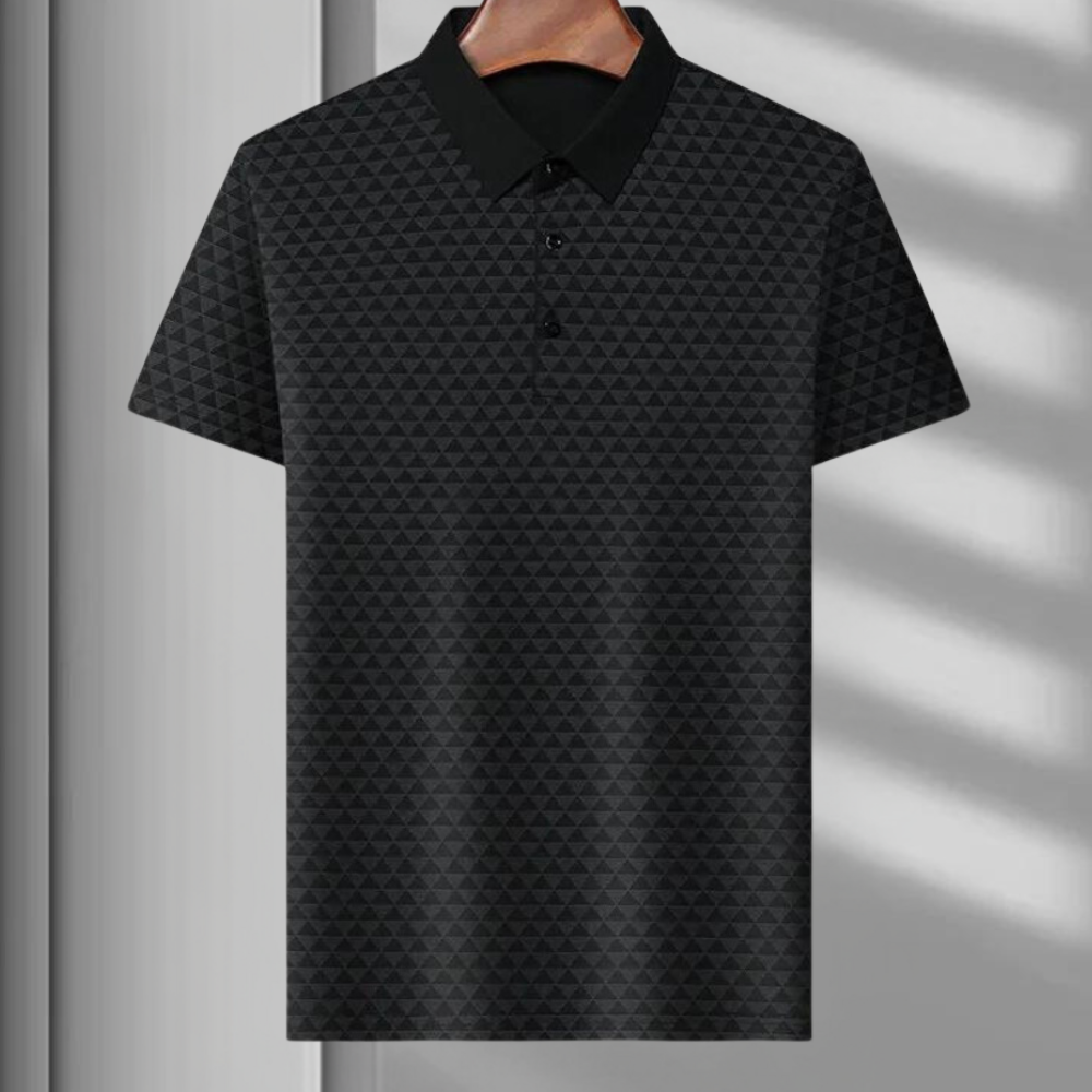 Poloshirt med geometrisk design til mænd