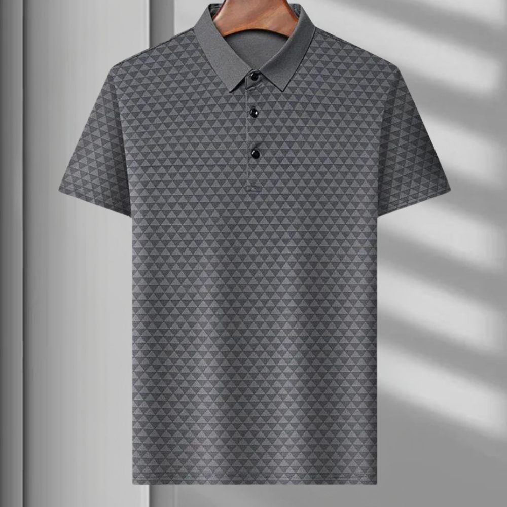 Poloshirt med geometrisk design til mænd