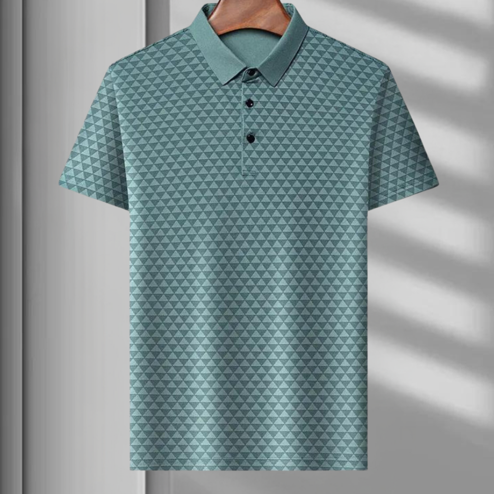 Poloshirt med geometrisk design til mænd
