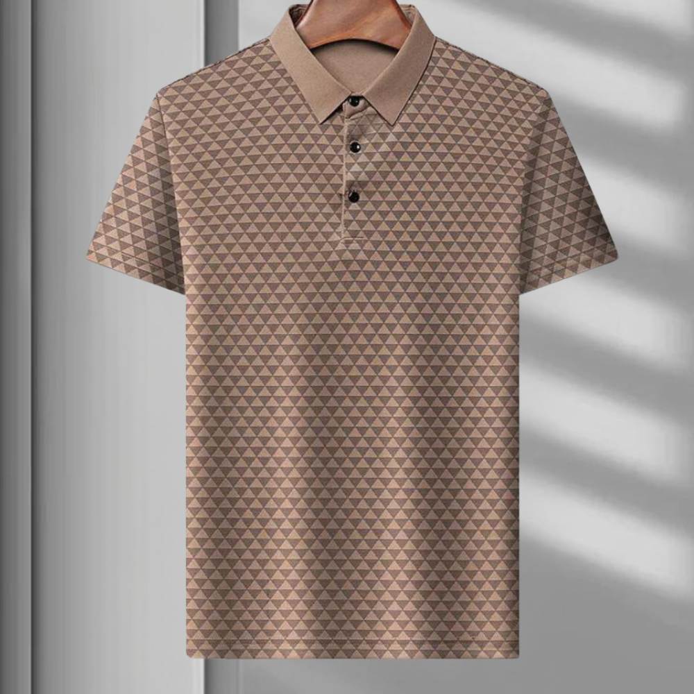 Poloshirt med geometrisk design til mænd