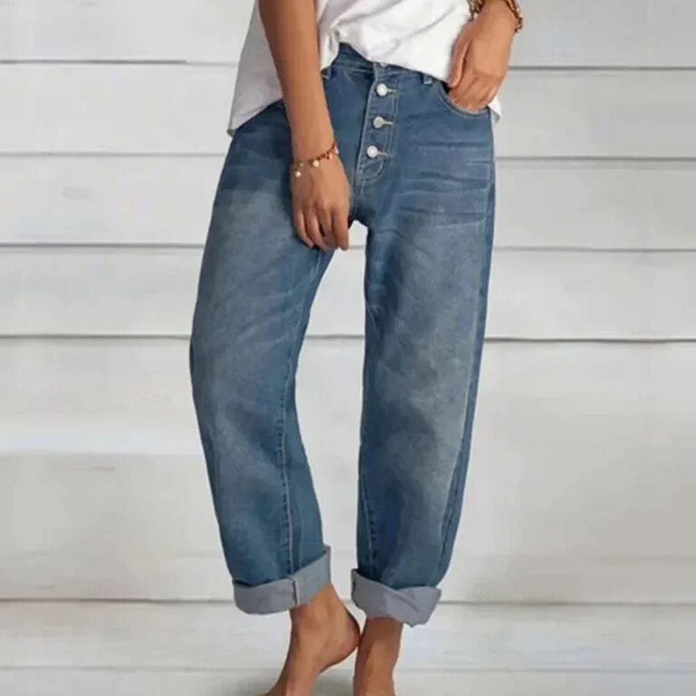 Alsidige højtaljede jeans til kvinder