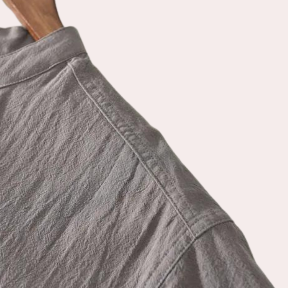 Poloshirt i bomuld og hør til mænd