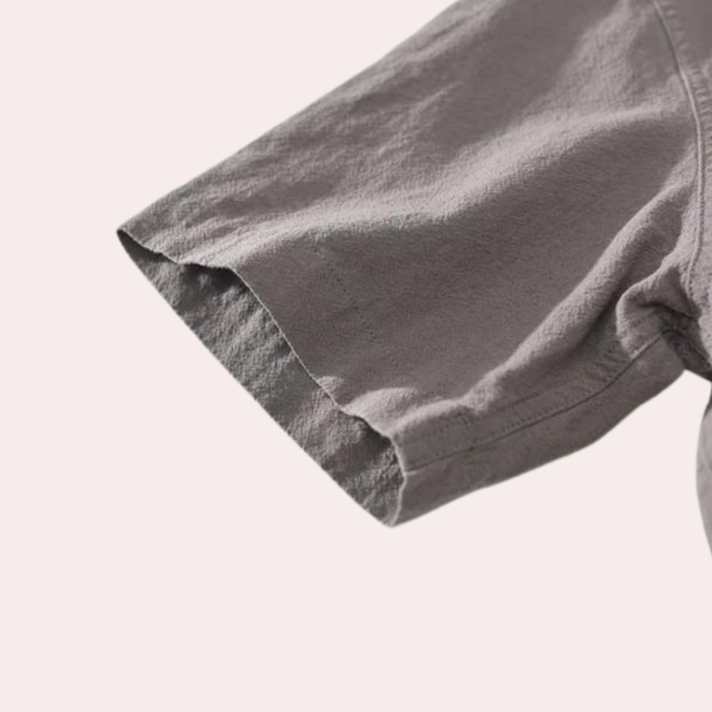 Poloshirt i bomuld og hør til mænd
