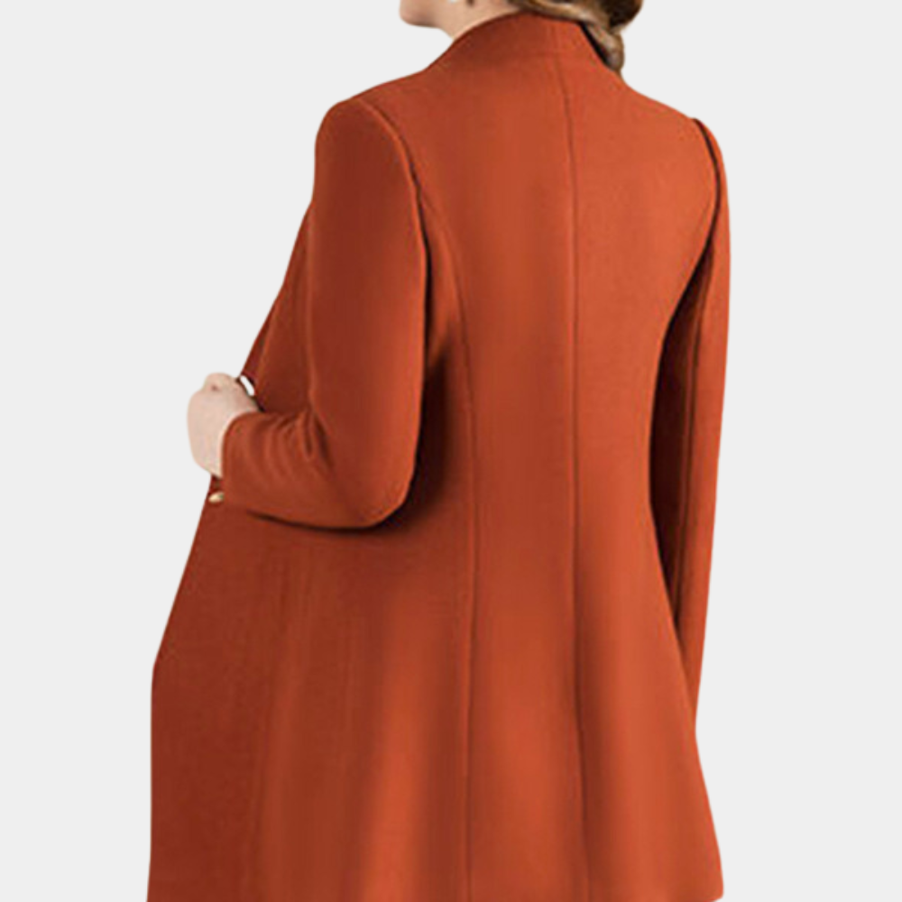 Langærmet frakke med hakket krave