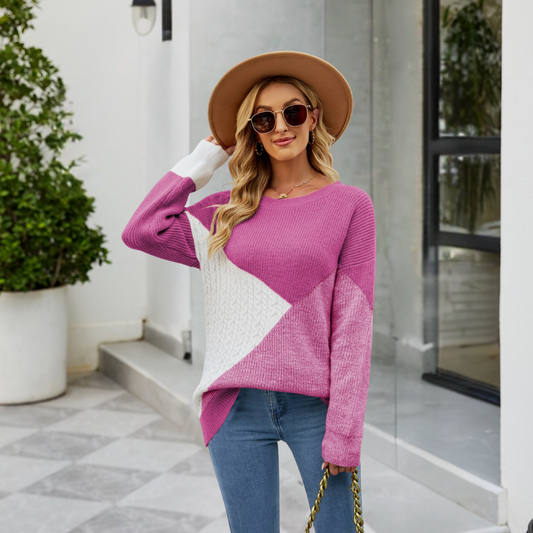Sweater med trekantet mønster