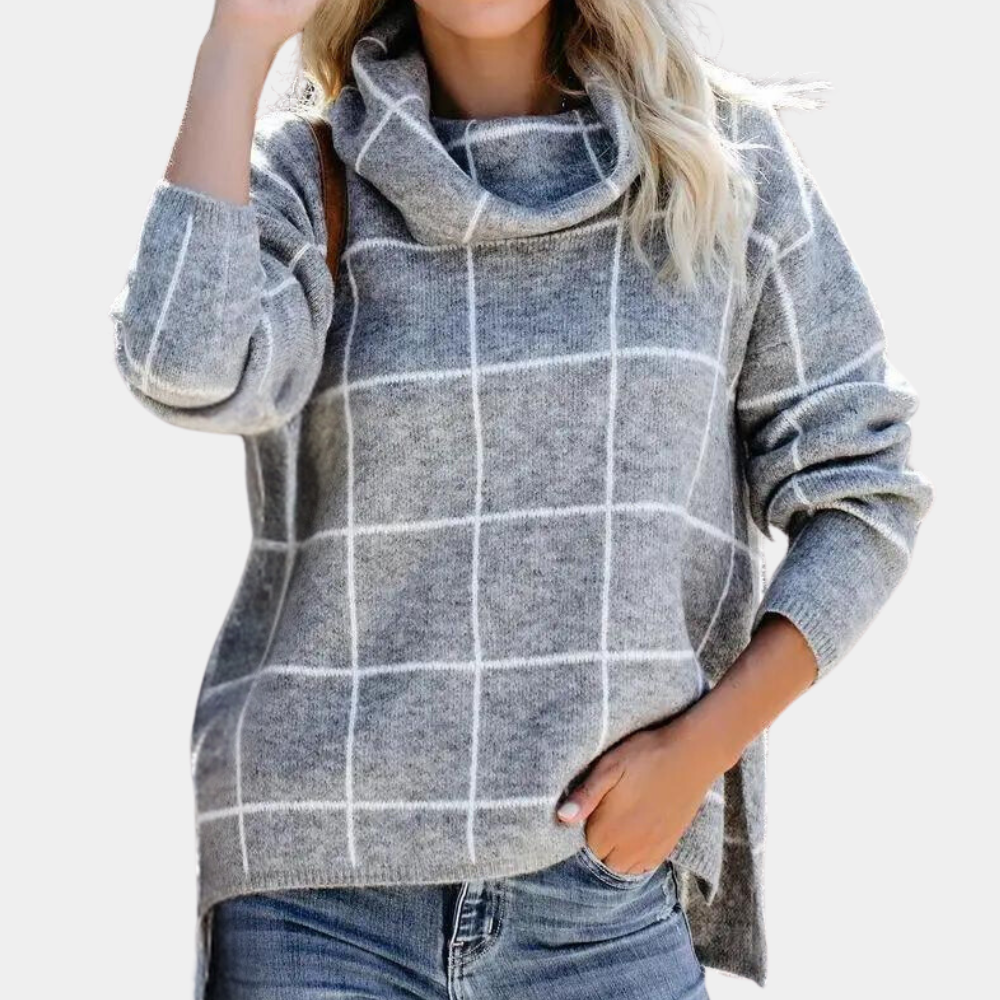 Windowpane ternet mønster-sweater